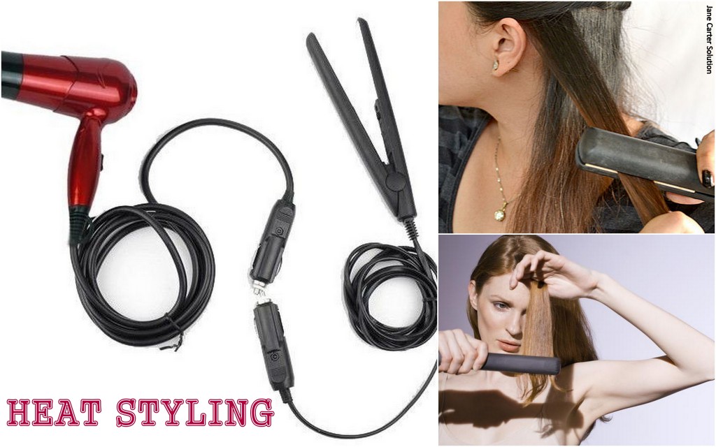 heat styling collage